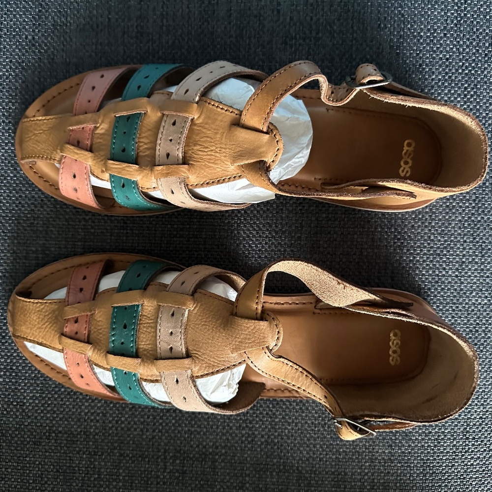 ASOS Fix Leather woven sandals